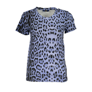 Camiseta para mujer de algodón azul celeste