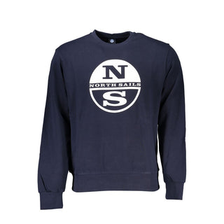 Blue Cotton Men Sweater