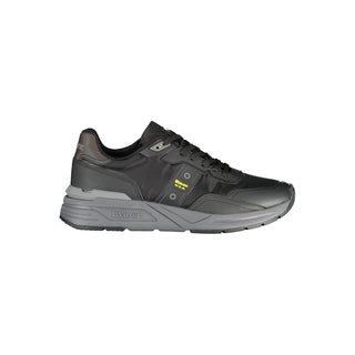 Black Polyurethane Men Sneaker