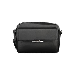 Bolso de hombro para mujer de poliuretano negro