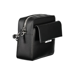 Bolso de hombro para mujer de poliuretano negro