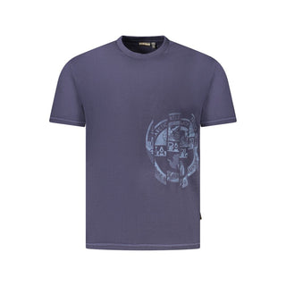Blaues Baumwoll-Herren-T-Shirt
