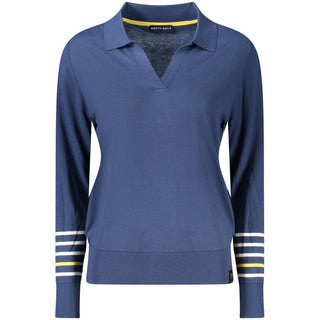 Blauer Viskose-Pullover für Damen