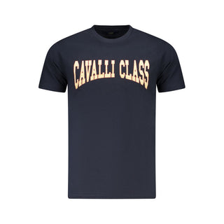 Blaues Baumwoll-Herren-T-Shirt