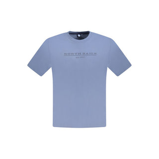 Camiseta azul de algodón para hombre