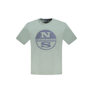 Camiseta verde de algodón para hombre