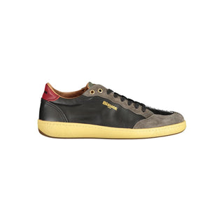 Zapatilla para hombre de cuero negro