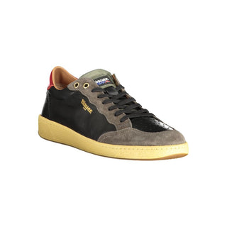 Zapatilla para hombre de cuero negro