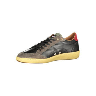 Zapatilla para hombre de cuero negro