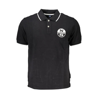 Schwarzes Herren-Poloshirt aus Baumwolle