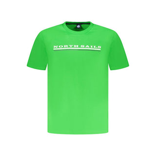Camiseta verde de algodón para hombre