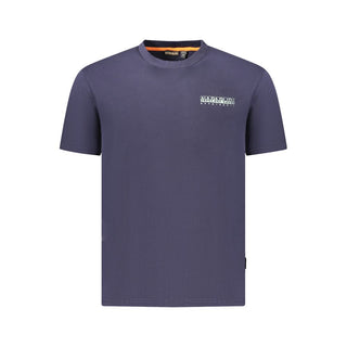 Camiseta de algodón azul para hombre