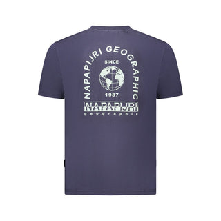 Camiseta de algodón azul para hombre