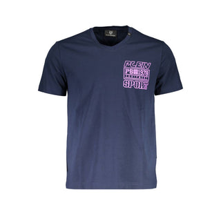 Camiseta de algodón azul para hombre