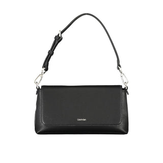 Schwarze Damenhandtasche aus Polyester