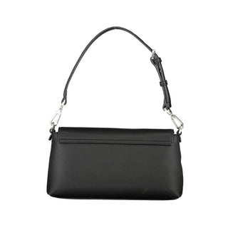 Schwarze Damenhandtasche aus Polyester