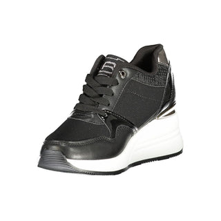 Black Polyester Sneaker