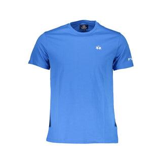Camiseta azul de algodón para hombre
