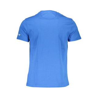 Camiseta azul de algodón para hombre