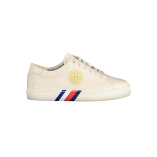 Beiger Leder-Sneaker für Damen