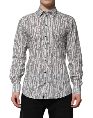 White Floral Print Casual Long Sleeves Shirt