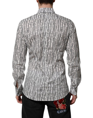 White Floral Print Casual Long Sleeves Shirt