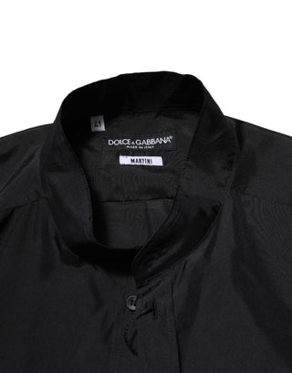 Dark Blue Silk MARTINI Men Formal Dress Shirt