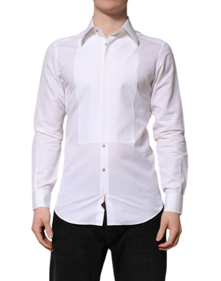 Camisa de vestir de manga larga GOLD de algodón blanca