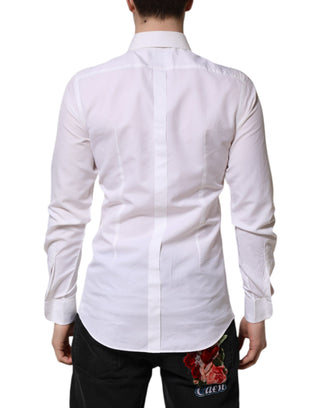 Camisa de vestir de manga larga GOLD de algodón blanca