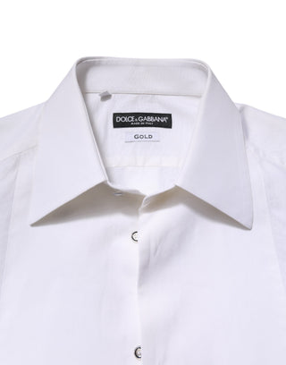 Camisa de vestir de manga larga GOLD de algodón blanca