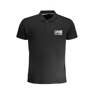 Polo para hombre de algodón negro