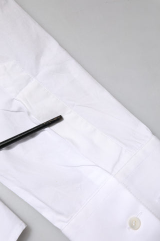White Cotton GOLD Long Sleeves Dress Shirt