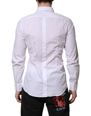Camisa de vestir de manga larga GOLD de algodón blanca