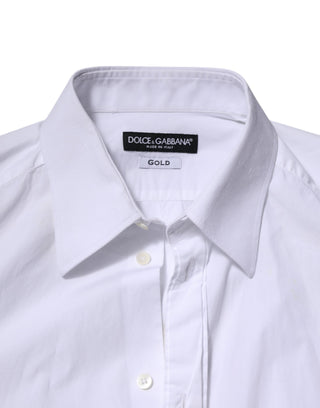 Camisa de vestir de manga larga GOLD de algodón blanca
