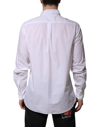 Weißes langärmeliges Baumwollkleid, festliches Hemd