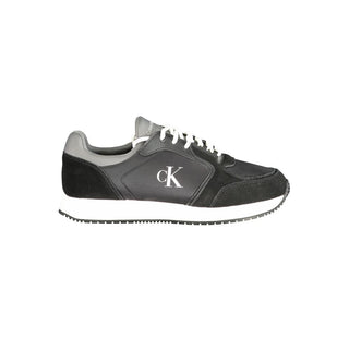 Schwarzer Polyurethan-Herren-Sneaker