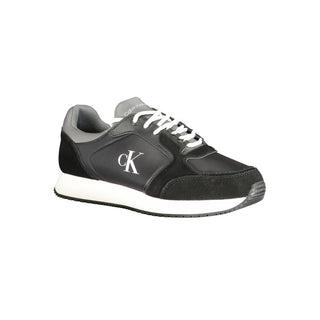 Schwarzer Polyurethan-Herren-Sneaker