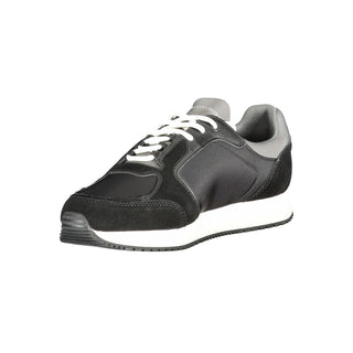 Schwarzer Polyurethan-Herren-Sneaker