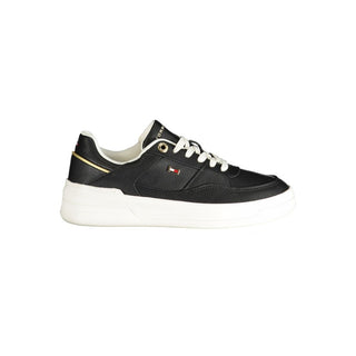 Schwarzer Polyurethan-Sneaker für Damen