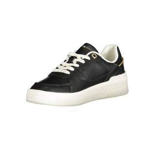 Schwarzer Polyurethan-Sneaker für Damen