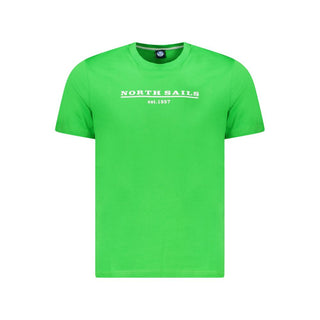 Camiseta verde de algodón para hombre