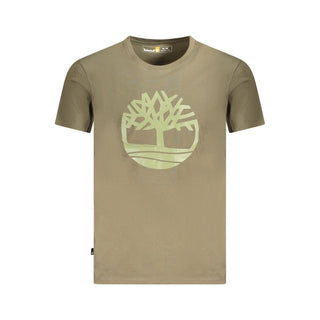 Camiseta verde de algodón para hombre