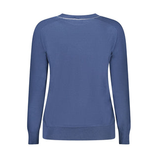 Blauer Viskose-Pullover für Damen