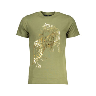 Camiseta verde de algodón para hombre