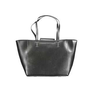 Damenhandtasche aus schwarzem recyceltem Polyester