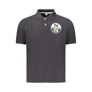Polo negro de algodón para hombre