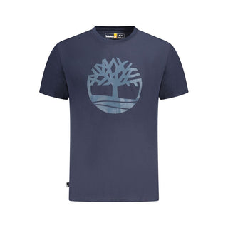 Blaues Baumwoll-Herren-T-Shirt