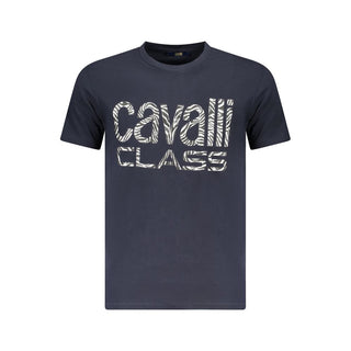 Blue Cotton Men T-Shirt