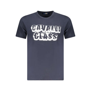 Blaues Baumwoll-Herren-T-Shirt