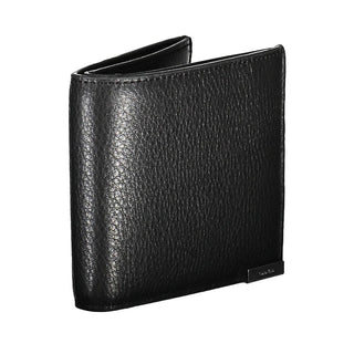 Cartera negra de cuero para hombre